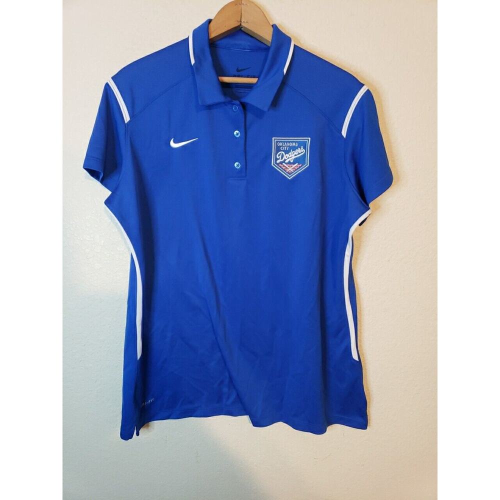Nike Oklahoma City Dodgers Womens Dri-Fit T Shirt Size XL MILB Baseball Blue